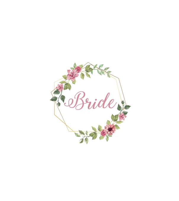 BRIDE pink floral model alb pe tricou