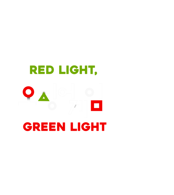 red light green light model negru pe tricou
