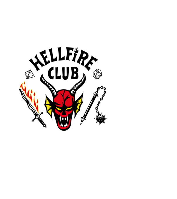 HELLFIRE CLUB model alb pe tricou