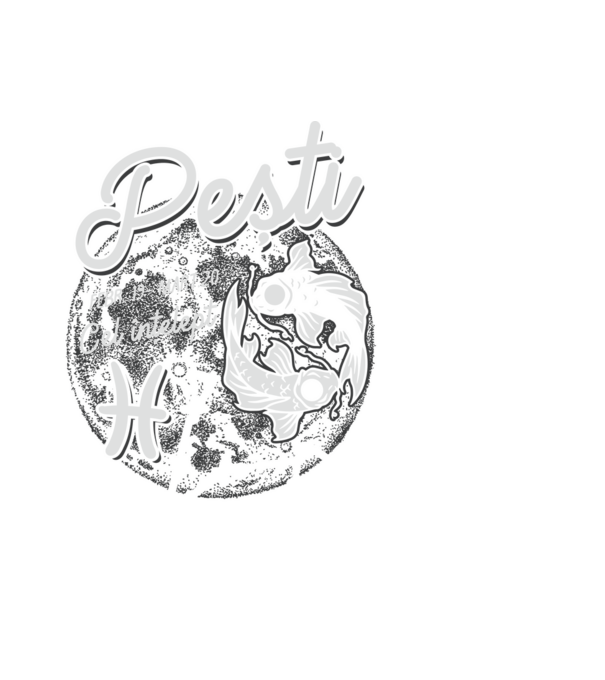 Zodiac bărbat PEȘTI retro model negru pe tricou