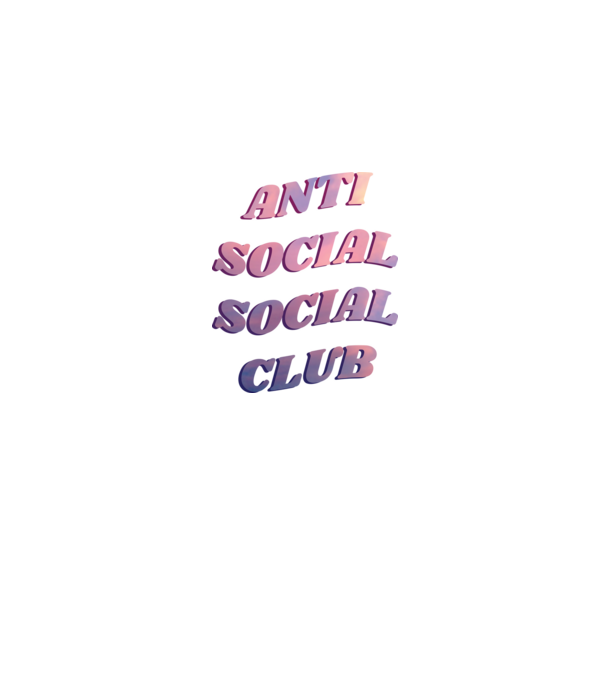 Anti social social club pink model albastru jeanși pe tricou
