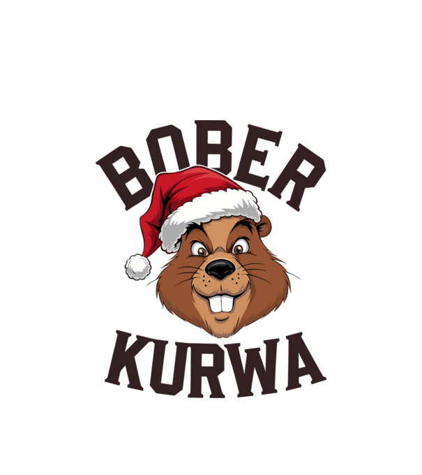 Bober kurwa xmas model alb pe tricou
