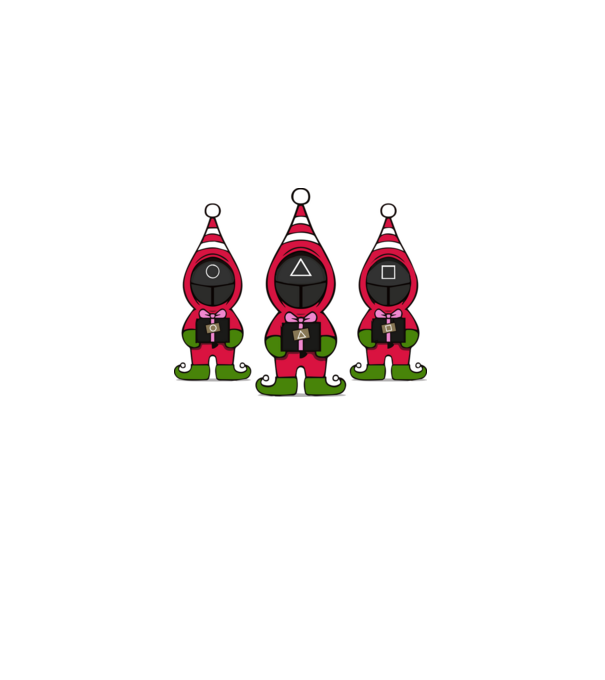 merry squid game model negru pe tricou