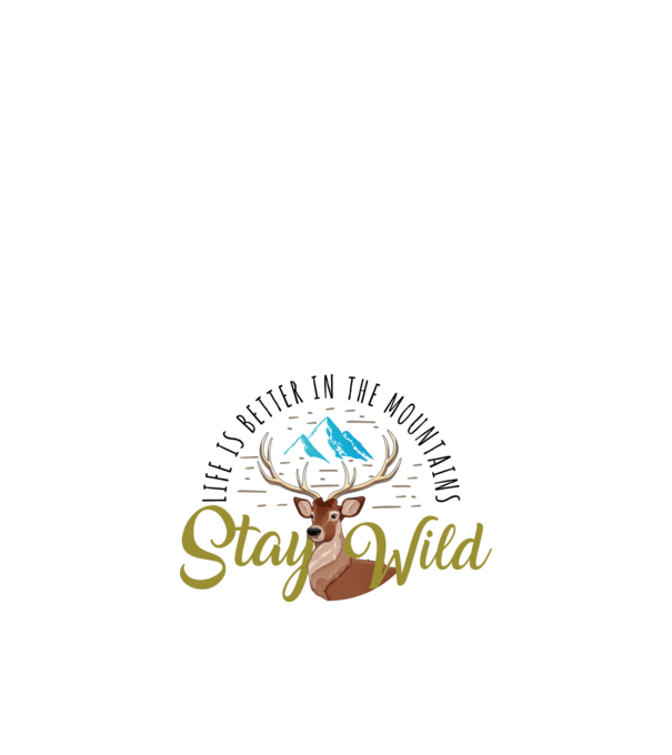 Stay wild Cerb model alb pe tricou
