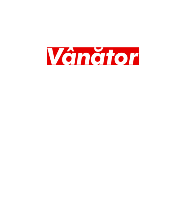 vânător model alb pe tricou