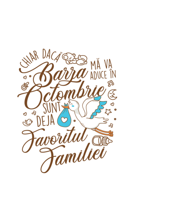 Favoritul familiei OCTOMBRIE model alb pe tricou