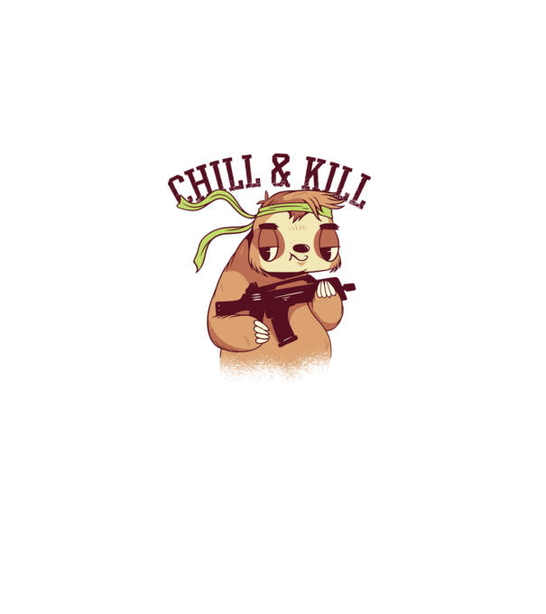 chill and kill model alb pe tricou