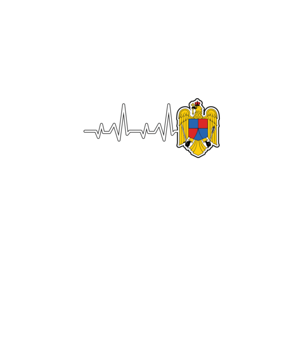 ROMANIA heartbeat model albastru jeanși pe tricou
