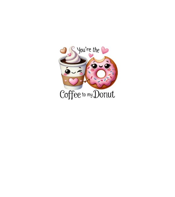 Coffee to my Donut model alb pe tricou