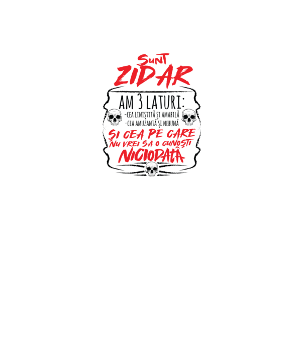 sunt zidar am 3 laturi model gri pe tricou