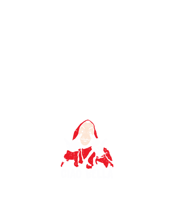 ciao bella dali model alb pe tricou