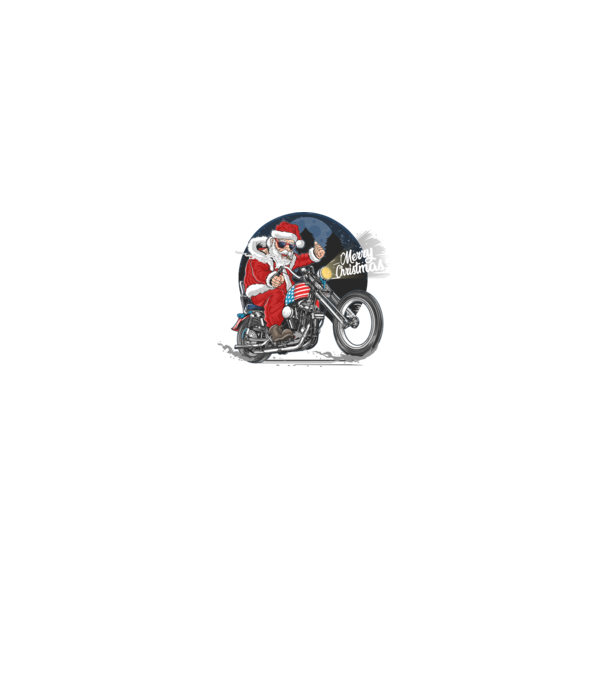 Santa Motocicletă Merry Christmas model negru pe tricou
