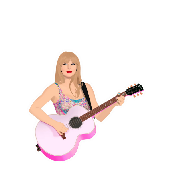 Taylor Swift pink model alb pe tricou