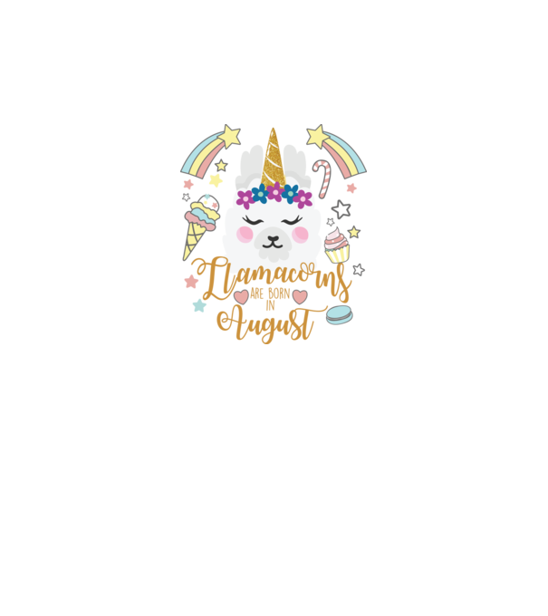 Llamacorns are born in August model alb pe tricou