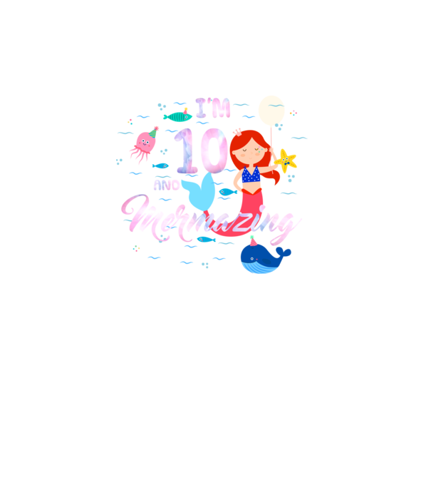 Mermazing Birthday 10 model turcoaz pe tricou