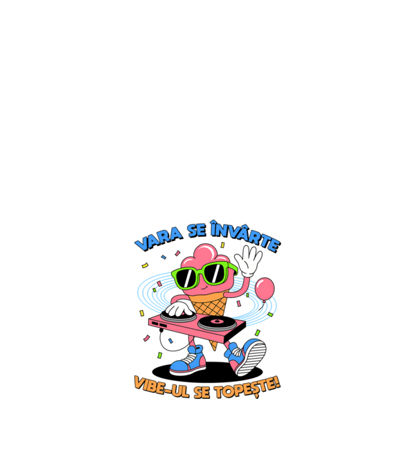 Vara se învârte model alb pe tricou