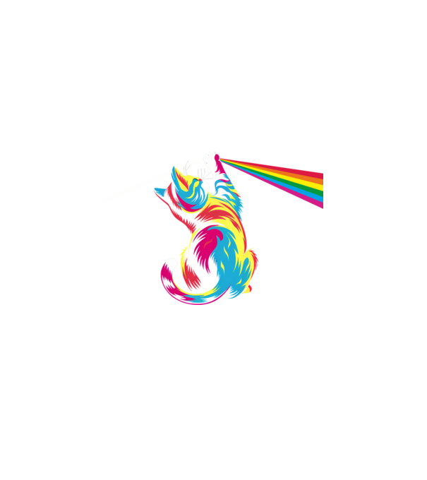 Pisica prismă model negru pe tricou