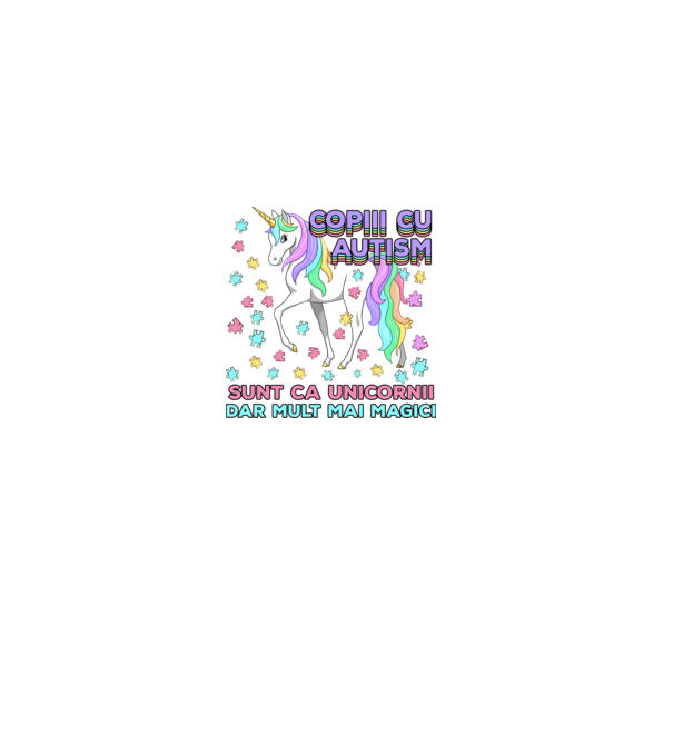 Copiii cu autism sunt ca unicornii, dar mult mai magici model gri pe tricou