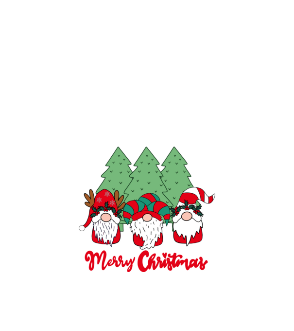Merry christmas gnomes model negru pe tricou