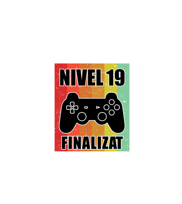 Nivel 19 finalizat model negru pe tricou