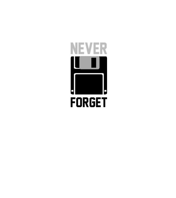 Never Forget model albastru închis pe tricou