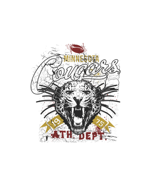 Minesota Cougars TEXTURED model alb pe tricou