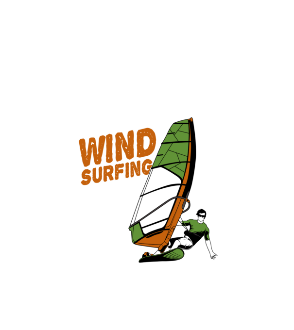 Wind Surf model negru pe tricou