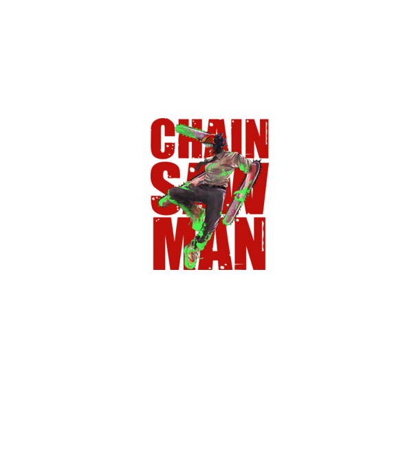 Denji chainsaw man concept model albastru jeanși pe tricou