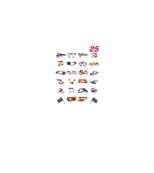 MOTOGP 25 CALENDAR Negru model negru pe tricou