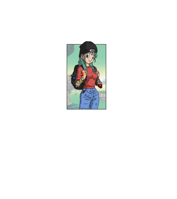 dragon ball bulma model negru pe tricou