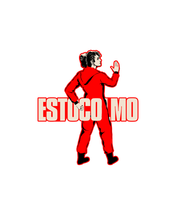 stockholm la casa de papel model alb pe tricou