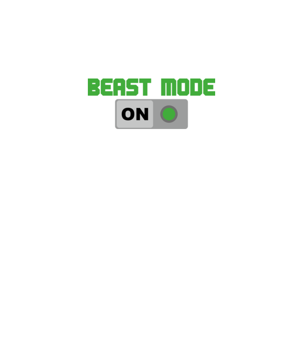 Beastmode model alb pe tricou