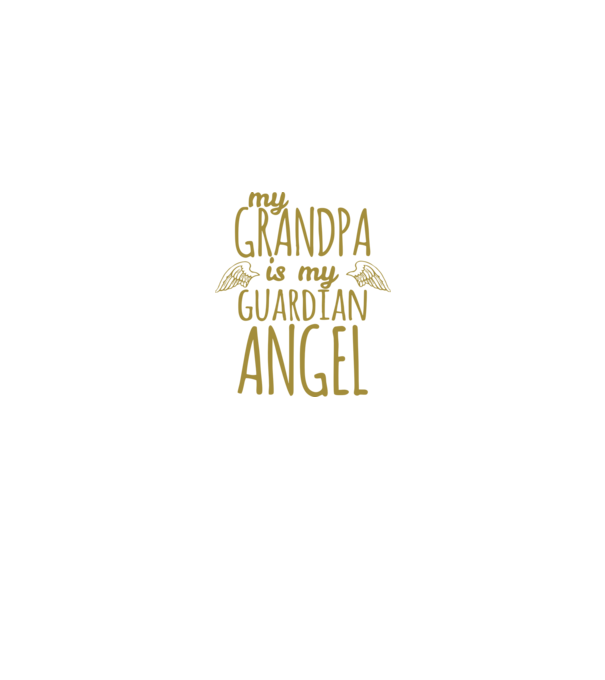 My grandpa is my guardian angel model negru pe tricou