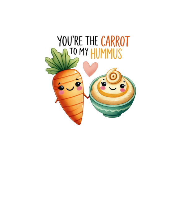 Carrot to my Hummus model alb pe tricou