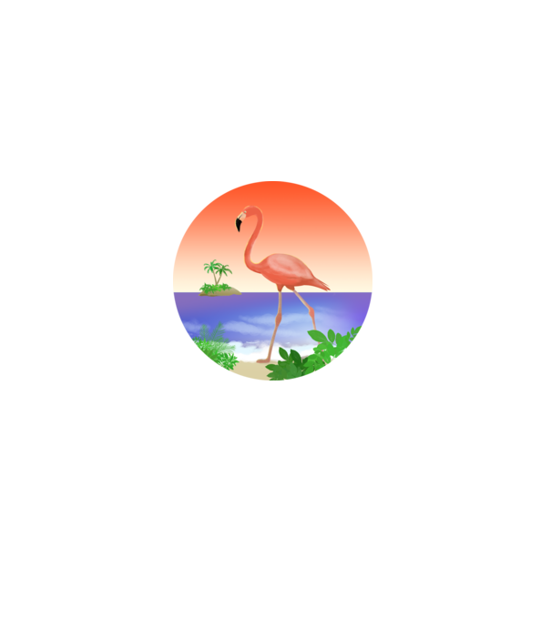 Flamingo model alb pe tricou