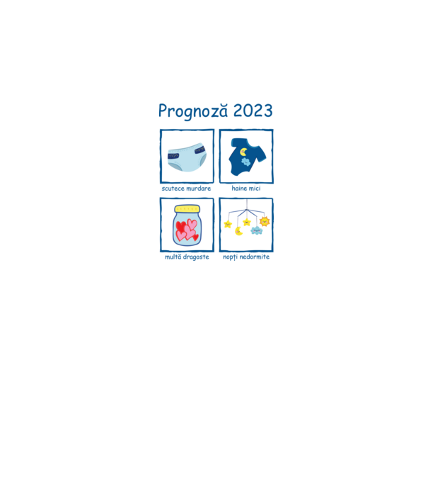Prognoză 2023 model alb pe tricou