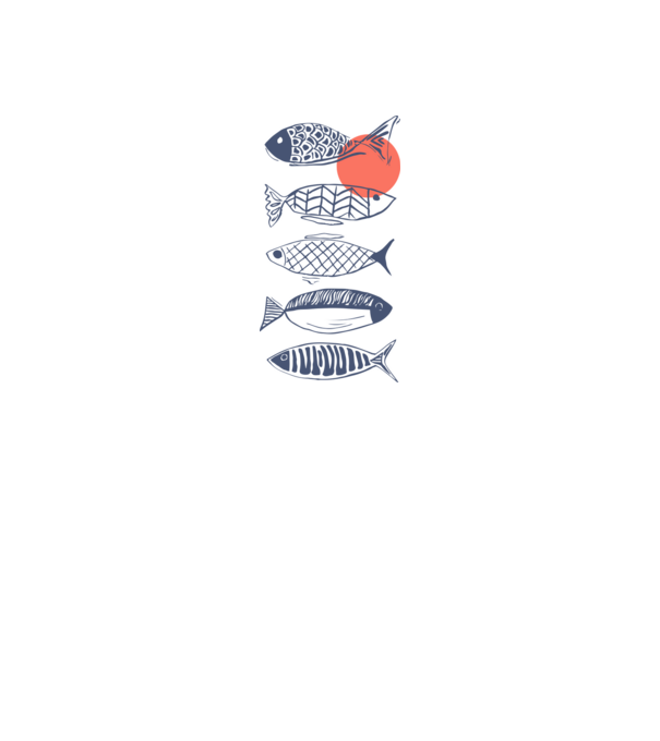 Fish model alb pe tricou