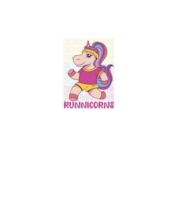 Runnicorns model negru pe tricou