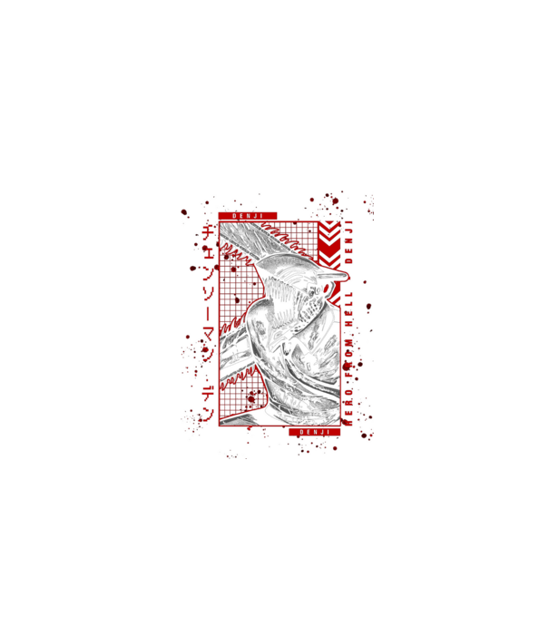 Denji Chainsaw man model negru pe tricou
