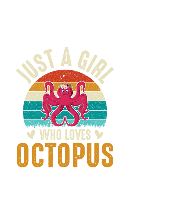 Octopus model alb pe tricou