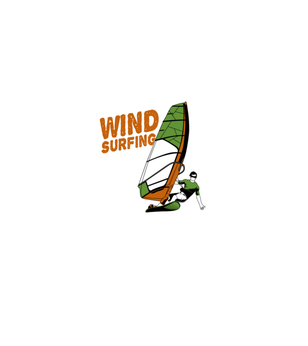 Wind Surf model negru pe tricou