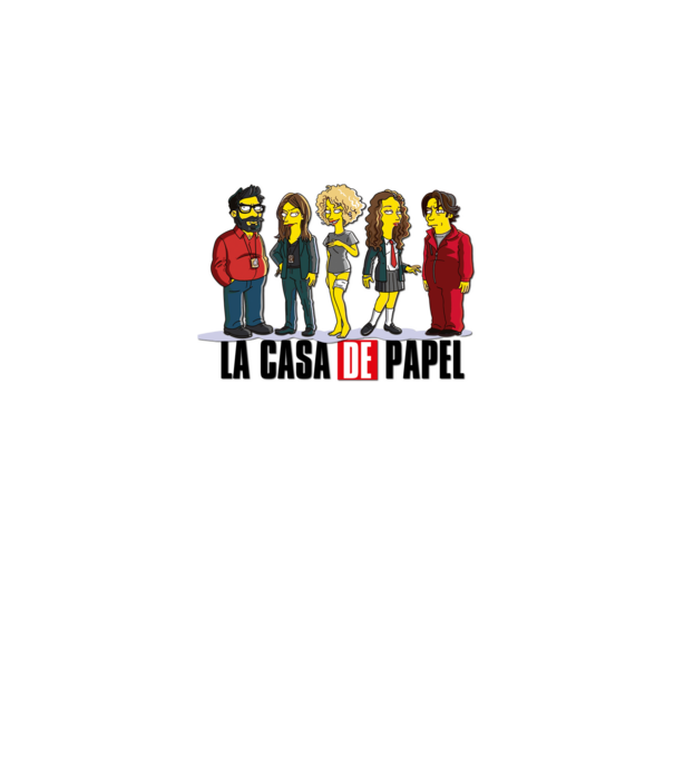 la casa de papel simpson model alb pe tricou
