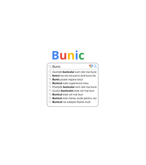 căutare Google Bunic model negru pe tricou