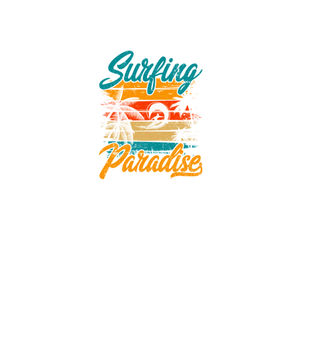 Surfing Paradise model negru pe tricou