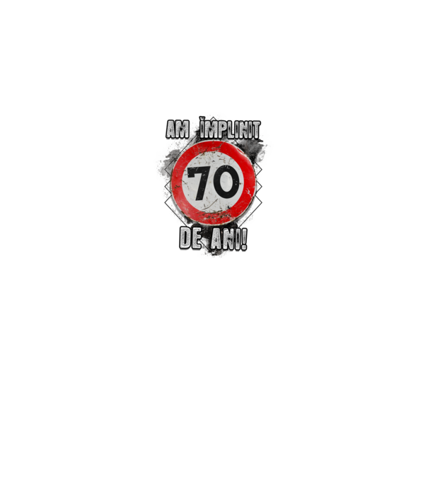 Am împlinit 70 de ani! model negru pe tricou