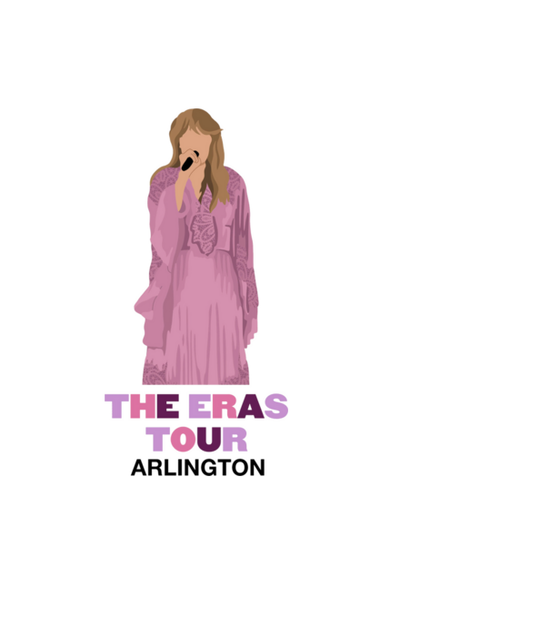 Taylor Swift The Eras Tour Arlington 3 model negru pe tricou