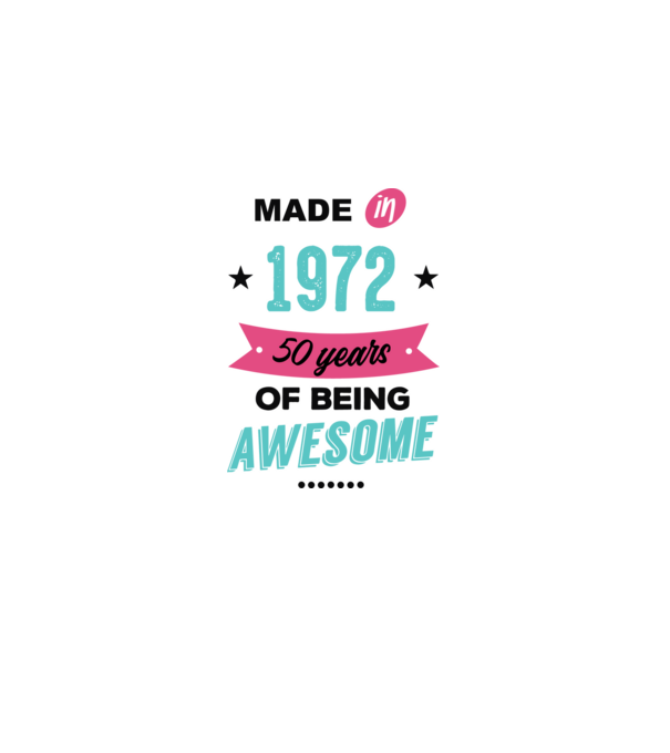 MADE in 1972 model alb pe tricou