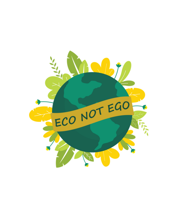 ECO NOT EGO model alb pe tricou