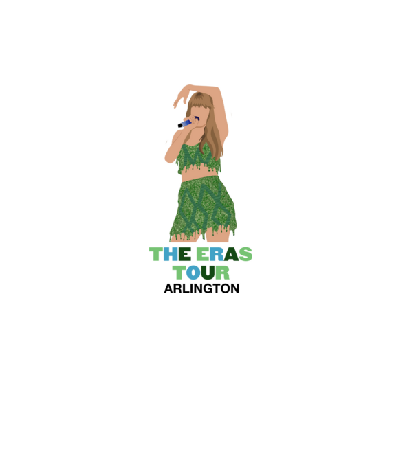 Taylor Swift The Eras Tour Arlington 2 model alb pe tricou