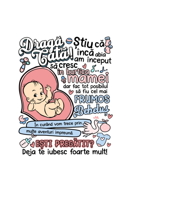 Dragă tată model albastru deschis pe tricou